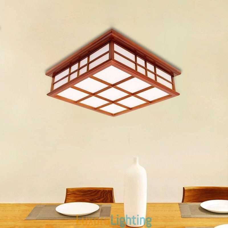 Designer Touch Decorative Retro Style Ceiling Light Wooden Flush Mount