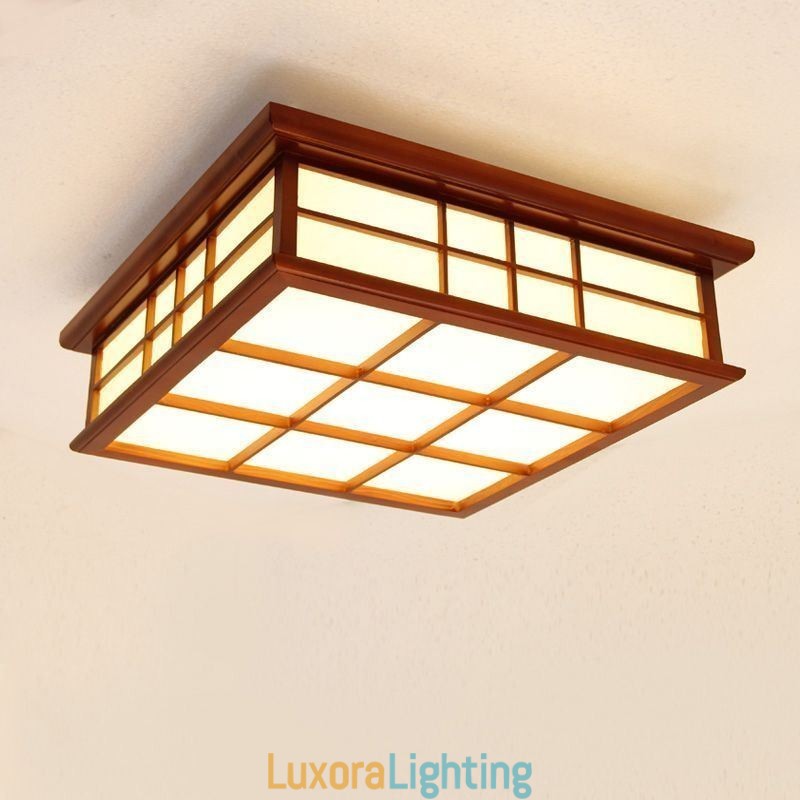 Designer Touch Decorative Retro Style Ceiling Light Wooden Flush Mount