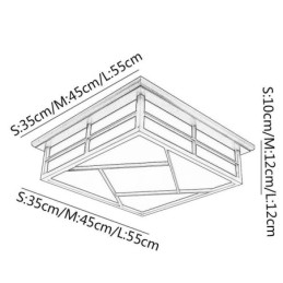 Designer Touch Decorative Retro Style Ceiling Light Square Flush Mount