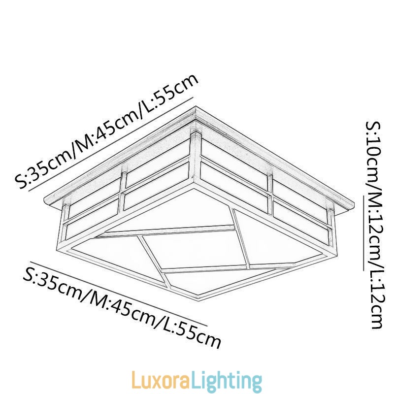 Designer Touch Decorative Retro Style Ceiling Light Square Flush Mount