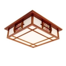 Designer Touch Decorative Retro Wooden Flush Mount Square Ceiling Light