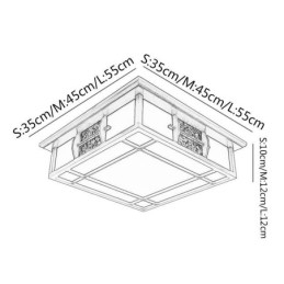 Designer Touch Decorative Retro Wooden Flush Mount Square Ceiling Light
