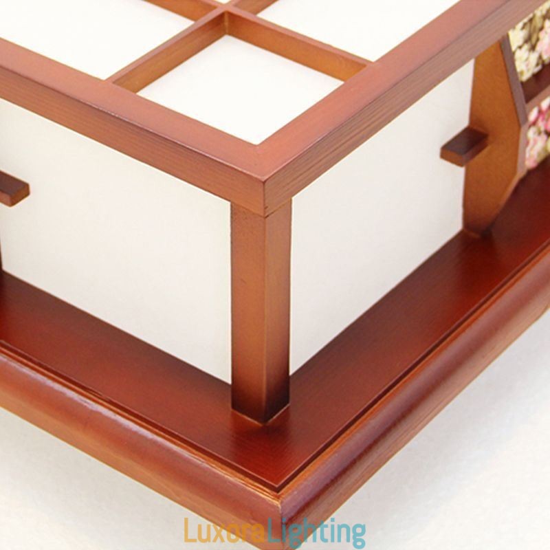 Designer Touch Decorative Retro Wooden Flush Mount Square Ceiling Light