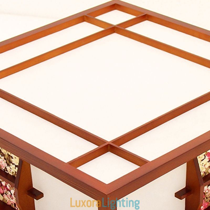 Designer Touch Decorative Retro Wooden Flush Mount Square Ceiling Light