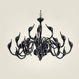 Designer Touch Decorative Modern Chandelier Light 24 Lights G4 Black Painting