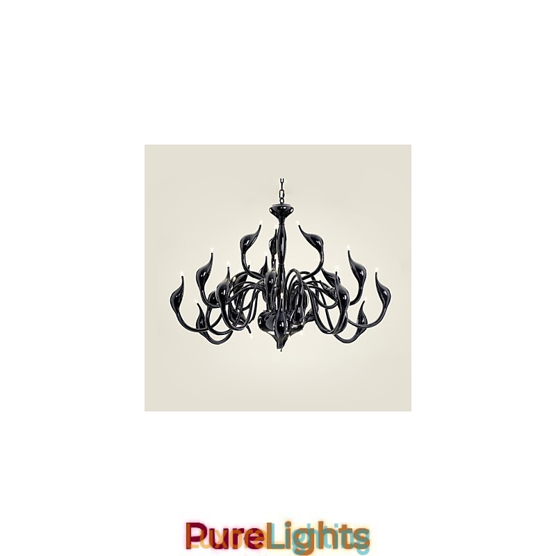 Designer Touch Decorative Modern Chandelier Light 24 Lights G4 Black Painting