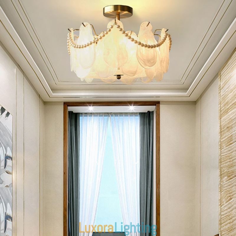 Designer Touch Decorative European Iron Ceiling Light Elegant Glass Ceiling Lamp