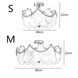 Designer Touch Decorative European Iron Ceiling Light Elegant Glass Ceiling Lamp