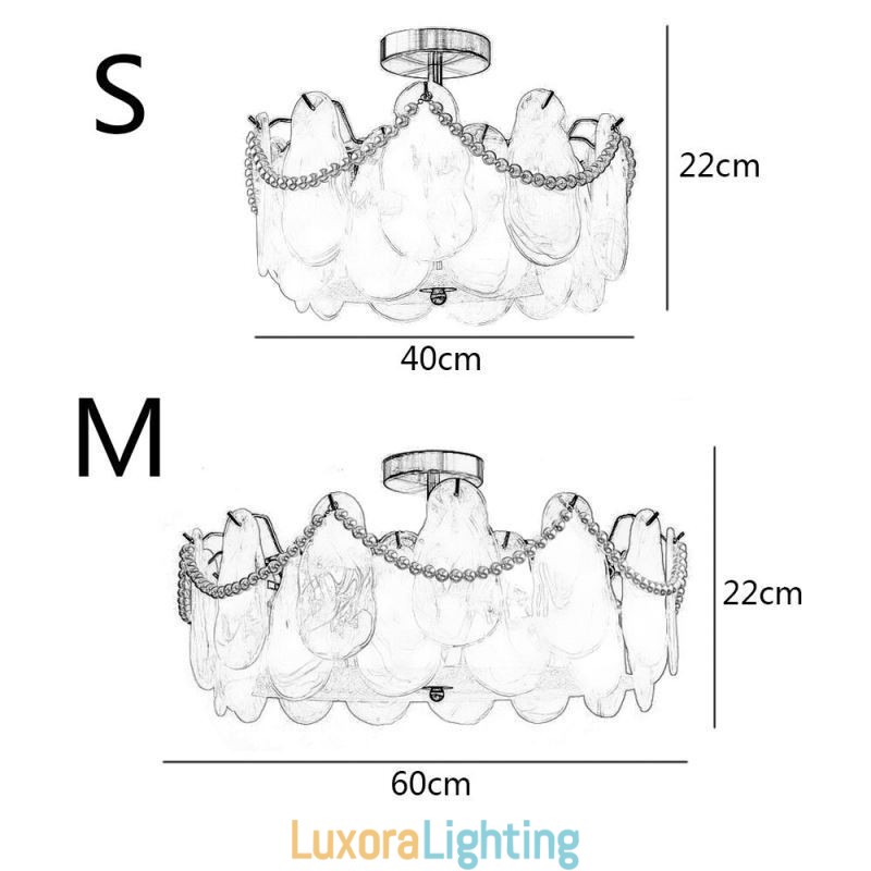 Designer Touch Decorative European Iron Ceiling Light Elegant Glass Ceiling Lamp