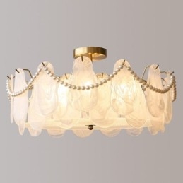 Designer Touch Decorative European Iron Ceiling Light Elegant Glass Ceiling Lamp
