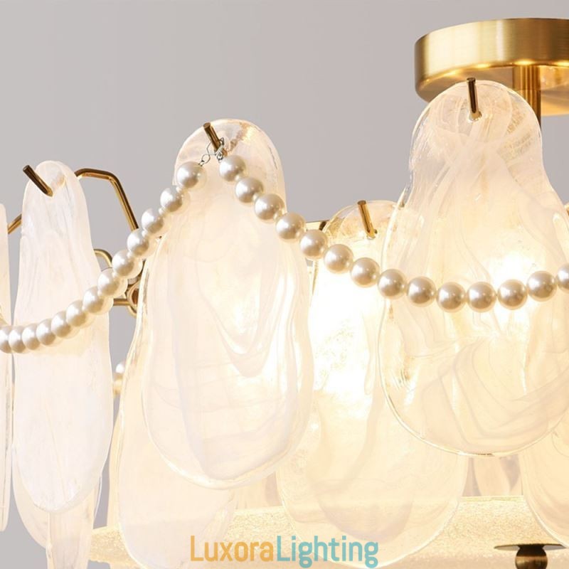 Designer Touch Decorative European Iron Ceiling Light Elegant Glass Ceiling Lamp