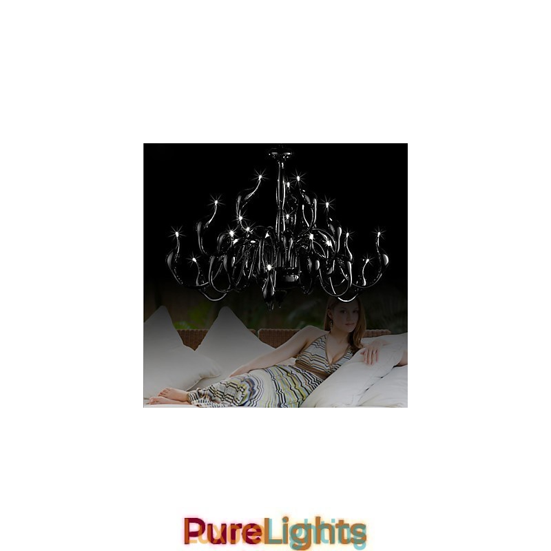 Designer Touch Decorative Modern Chandelier Light 24 Lights G4 Black Painting