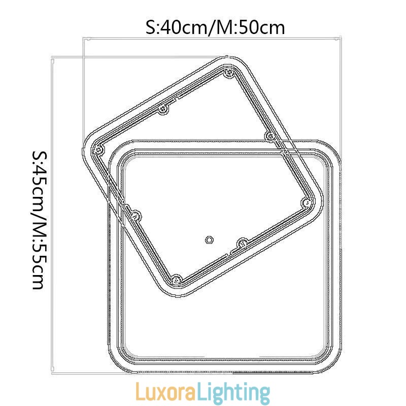 Designer Touch Decorative Modern Flush Mount Geometric Square Ceiling Light