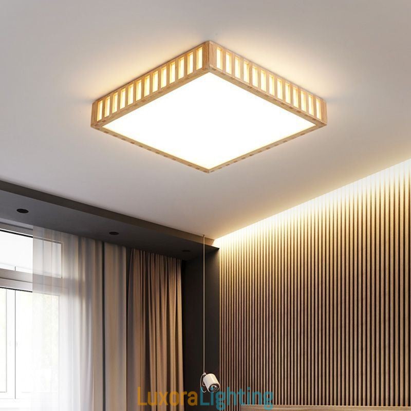 Designer Touch Decorative Japanese Ceiling Lamp Square Wood Ceiling Lamp