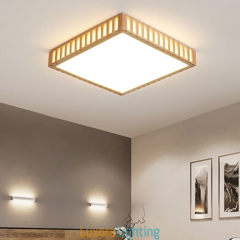 Designer Touch Decorative Japanese Ceiling Lamp Square Wood Ceiling Lamp