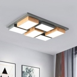 Designer Touch Decorative Modern Acrylic Ceiling Light Geometric Wood Ceiling Lamp
