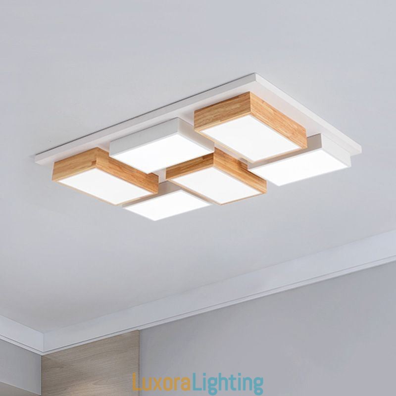 Designer Touch Decorative Modern Acrylic Ceiling Light Geometric Wood Ceiling Lamp