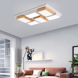 Designer Touch Decorative Modern Acrylic Ceiling Light Geometric Wood Ceiling Lamp