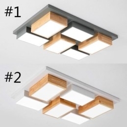 Designer Touch Decorative Modern Acrylic Ceiling Light Geometric Wood Ceiling Lamp