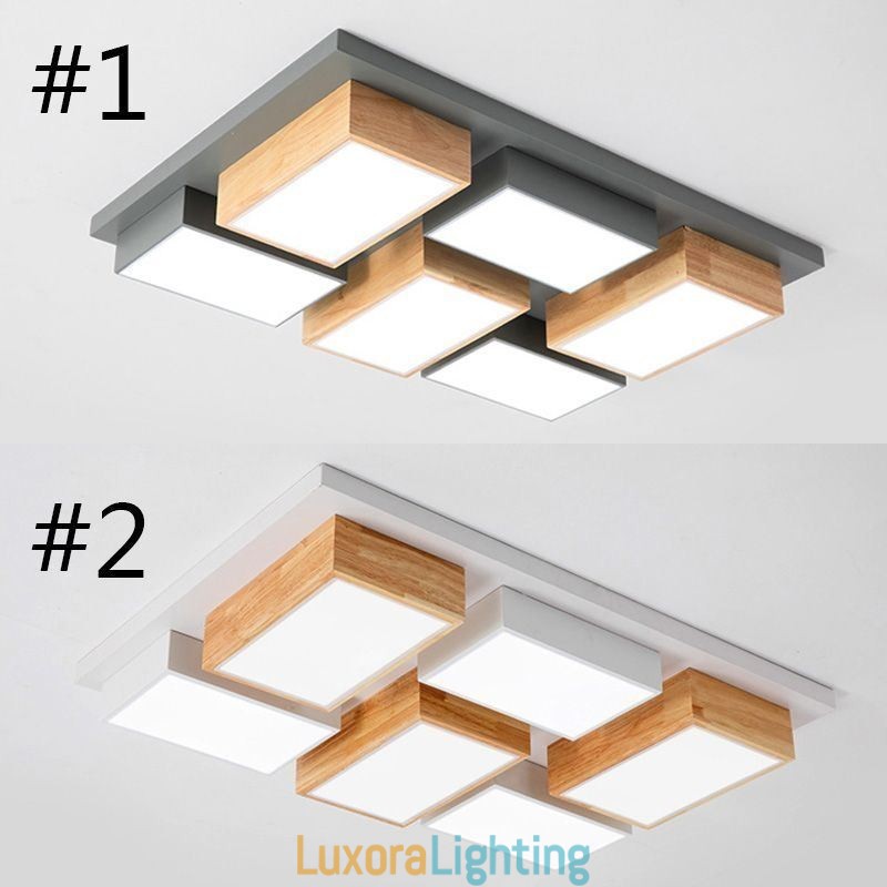 Designer Touch Decorative Modern Acrylic Ceiling Light Geometric Wood Ceiling Lamp