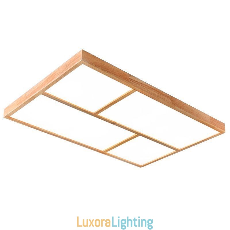 Designer Touch Decorative Modern Ceiling Light Minimalist Wood Style Flush Mount Ceiling Light Fixture