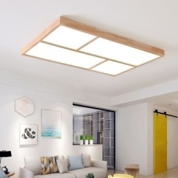 Designer Touch Decorative Modern Ceiling Light Minimalist Wood Style Flush Mount Ceiling Light Fixture