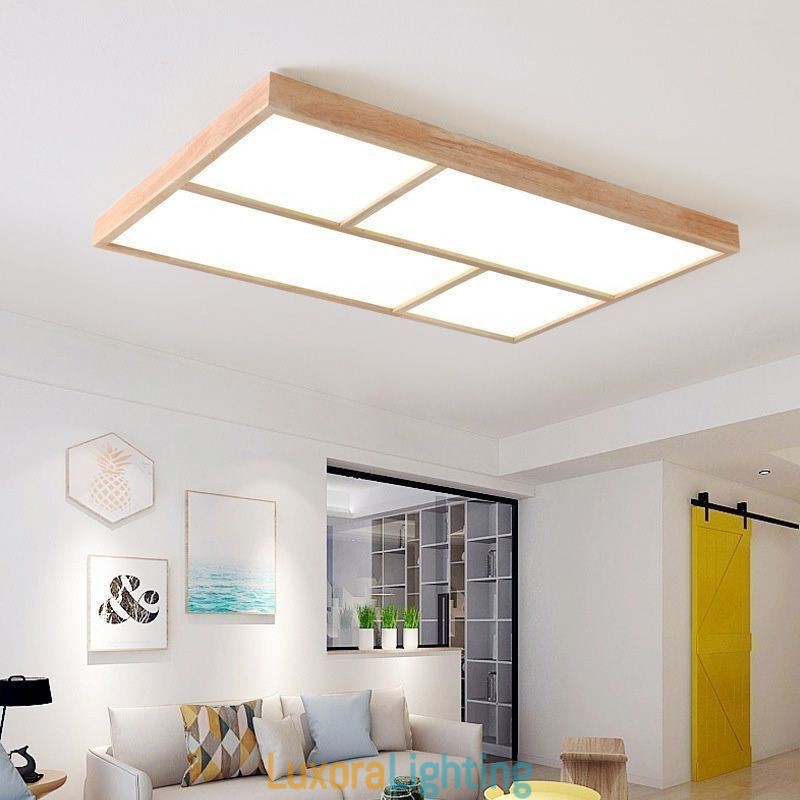 Designer Touch Decorative Modern Ceiling Light Minimalist Wood Style Flush Mount Ceiling Light Fixture