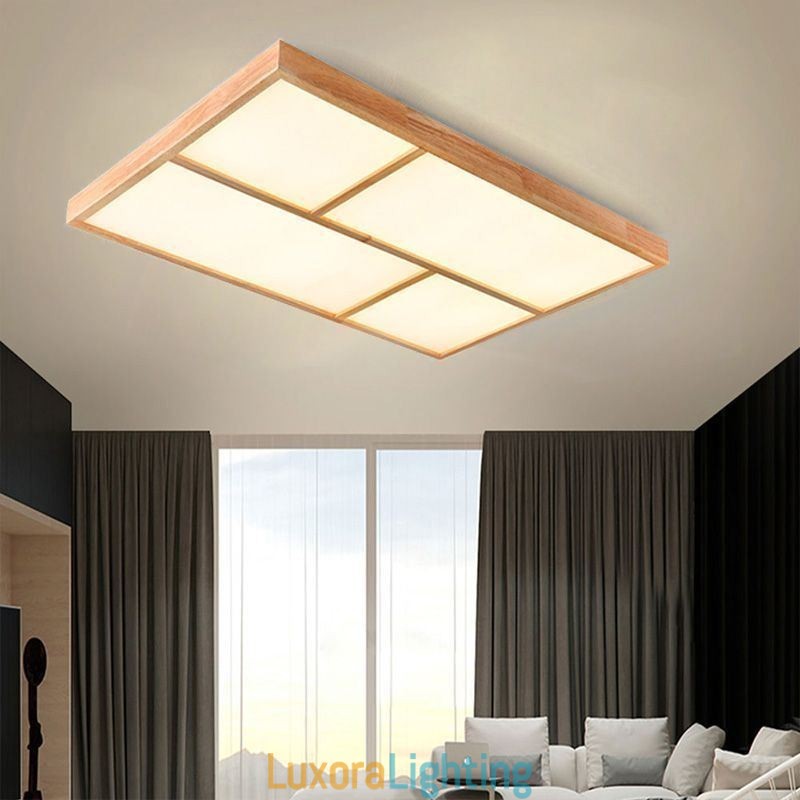 Designer Touch Decorative Modern Ceiling Light Minimalist Wood Style Flush Mount Ceiling Light Fixture