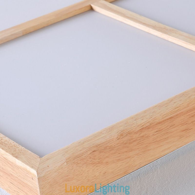 Designer Touch Decorative Modern Ceiling Light Minimalist Wood Style Flush Mount Ceiling Light Fixture