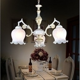Designer Touch Decorative Chandelier Three Lights White European Retro Classic