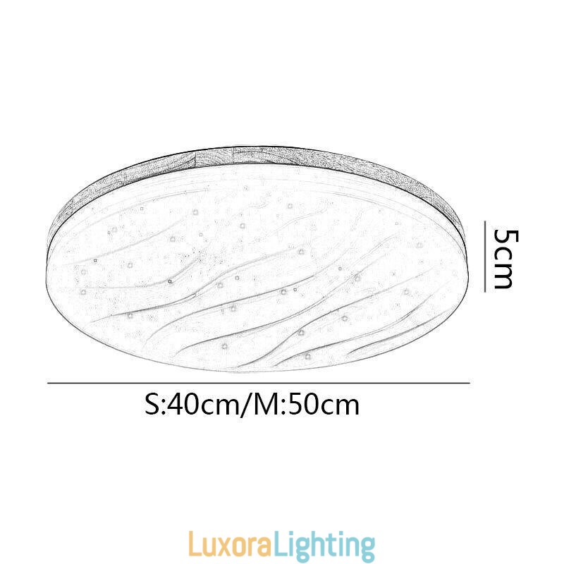 Designer Touch Decorative Japanese Wood Ceiling Light Acrylic Round Corrugated Ceiling Lamp