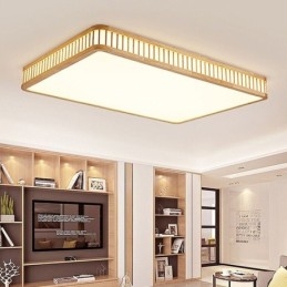 Designer Touch Decorative Japanese Acrylic Ceiling Light Rectangular Rubber Wood Ceiling Light