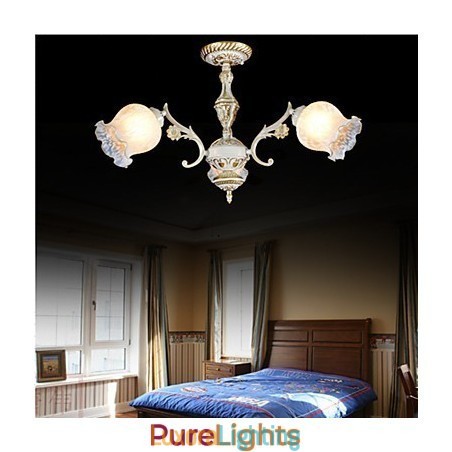 Designer Touch Decorative White Three Lights European Retro Classic