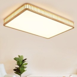 Designer Touch Decorative Japanese Acrylic Ceiling Light Rectangular Rubber Wood Ceiling Light