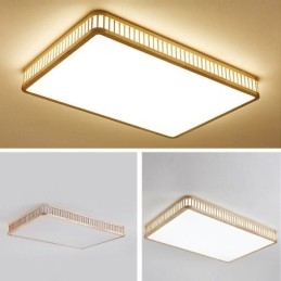 Designer Touch Decorative Japanese Acrylic Ceiling Light Rectangular Rubber Wood Ceiling Light