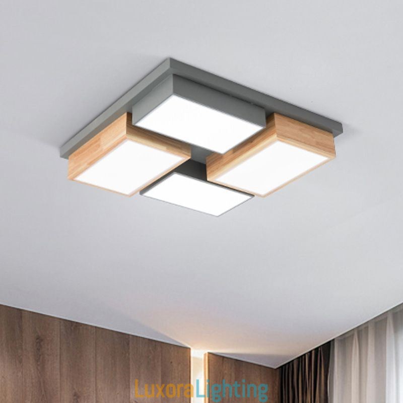 Designer Touch Decorative Modern Ceiling Light Geometric Wood Ceiling Lamp