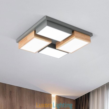 Designer Touch Decorative Modern Ceiling Light Geometric Wood Ceiling Lamp