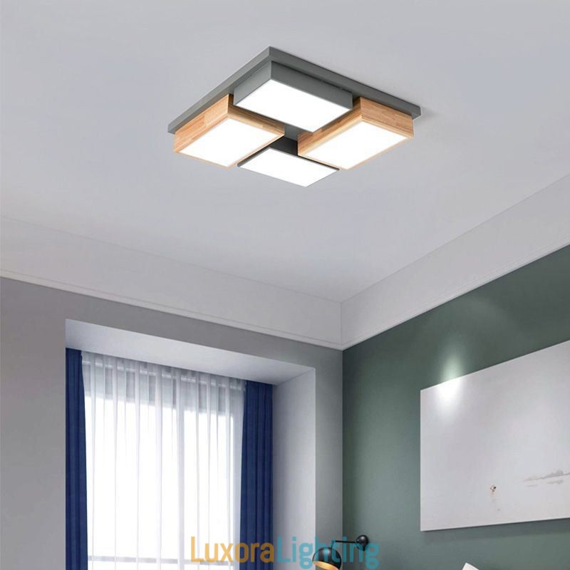 Designer Touch Decorative Modern Ceiling Light Geometric Wood Ceiling Lamp