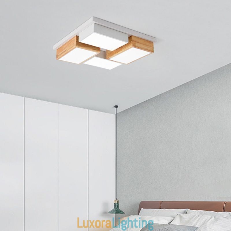 Designer Touch Decorative Modern Ceiling Light Geometric Wood Ceiling Lamp