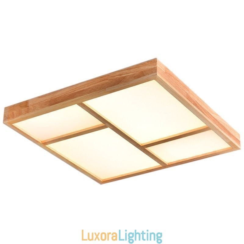 Designer Touch Decorative Japanese Acrylic Ceiling Light Geometric Wood Ceiling Lamp