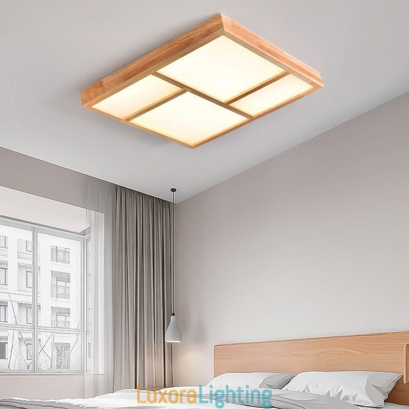 Designer Touch Decorative Japanese Acrylic Ceiling Light Geometric Wood Ceiling Lamp