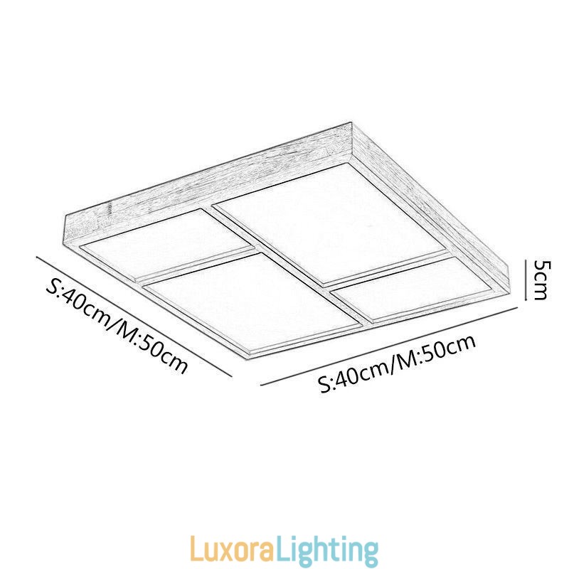 Designer Touch Decorative Japanese Acrylic Ceiling Light Geometric Wood Ceiling Lamp