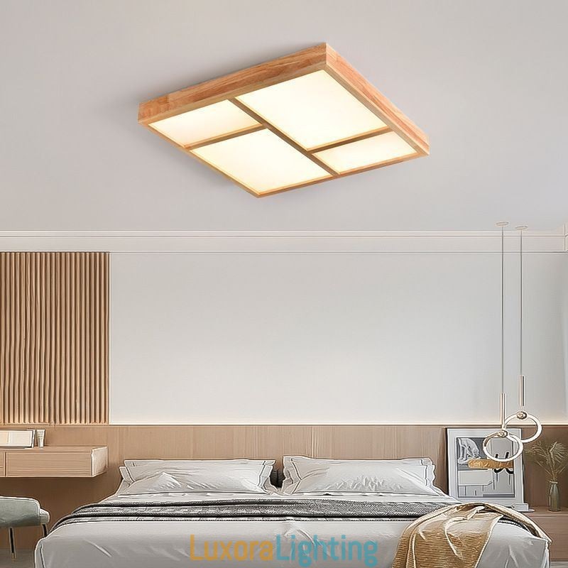 Designer Touch Decorative Japanese Acrylic Ceiling Light Geometric Wood Ceiling Lamp