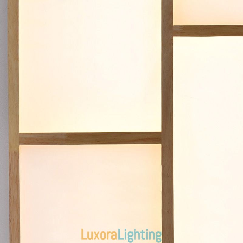 Designer Touch Decorative Japanese Acrylic Ceiling Light Geometric Wood Ceiling Lamp