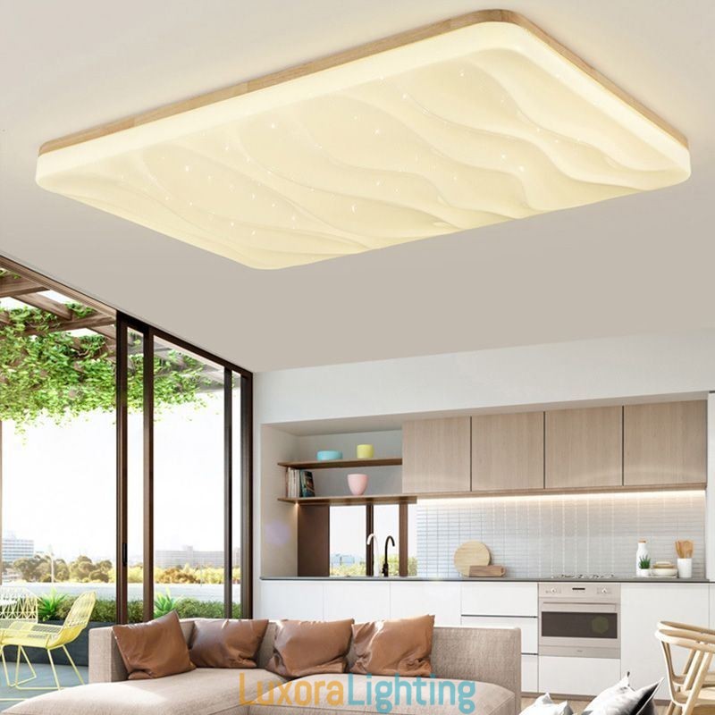 Designer Touch Decorative Japanese Acrylic Ceiling Light Rectangular Corrugated Ceiling Lamp