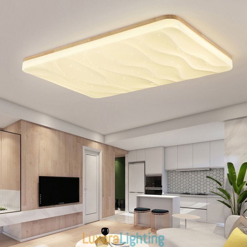 Designer Touch Decorative Japanese Acrylic Ceiling Light Rectangular Corrugated Ceiling Lamp