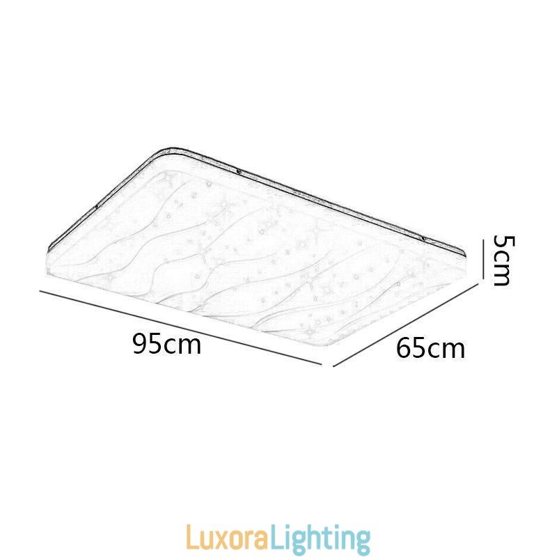 Designer Touch Decorative Japanese Acrylic Ceiling Light Rectangular Corrugated Ceiling Lamp