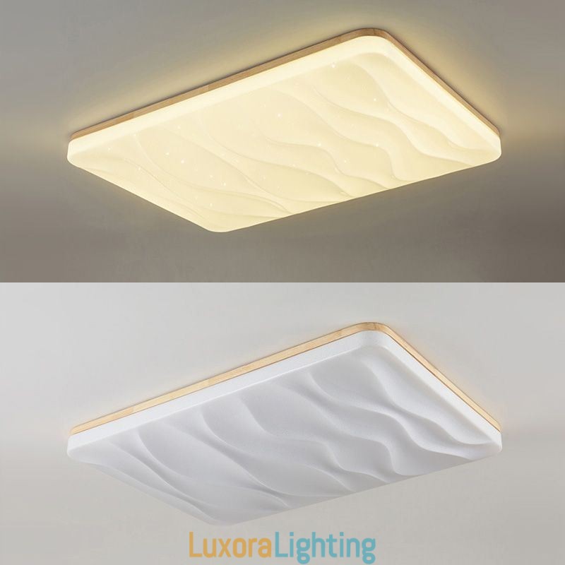 Designer Touch Decorative Japanese Acrylic Ceiling Light Rectangular Corrugated Ceiling Lamp