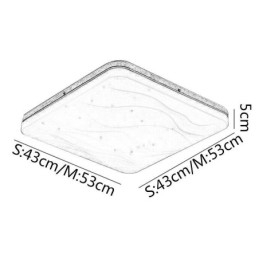 Designer Touch Decorative Japanese Acrylic Ceiling Light Square Corrugated Ceiling Lamp