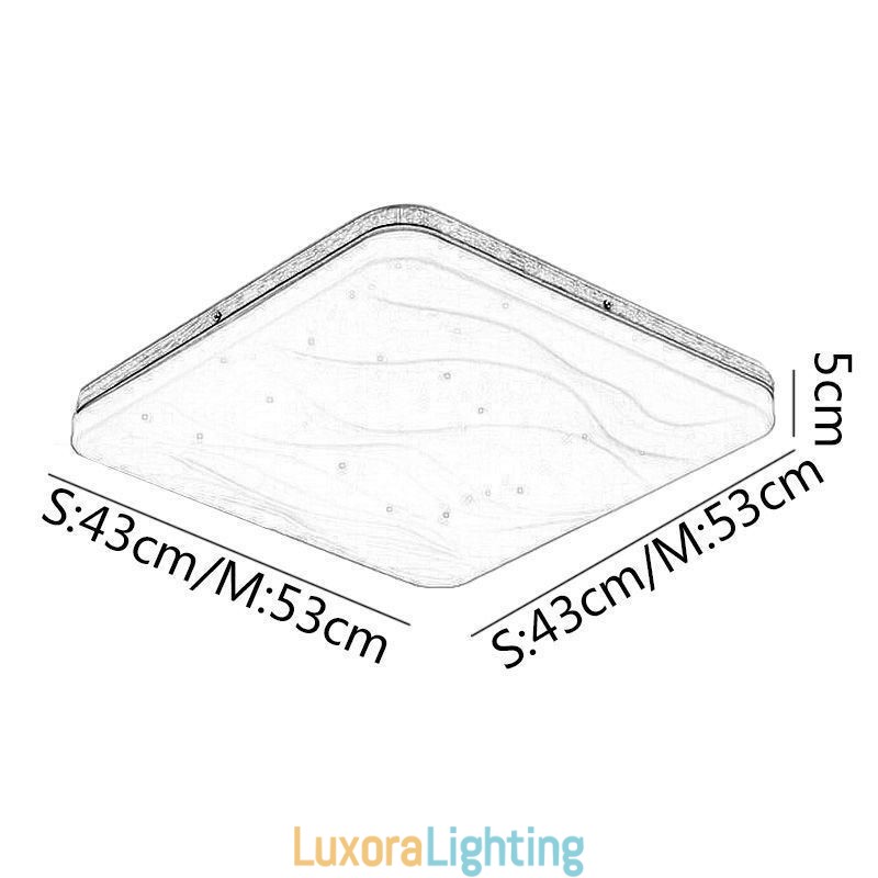 Designer Touch Decorative Japanese Acrylic Ceiling Light Square Corrugated Ceiling Lamp